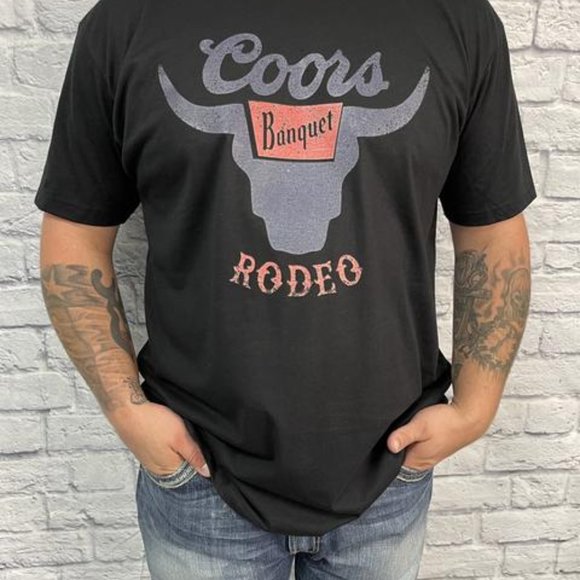 BLACK COORS BULL Rodeo Handmade Graphic Tee - Picture 2 of 4